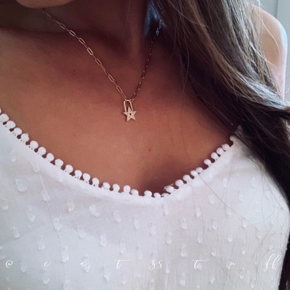 CZ Star Padlock Necklace - Picture 4 of 9